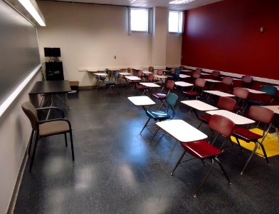 Rutgers University Busch campus classroom building with windows photo