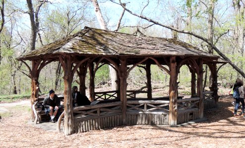 Rustic Shelter in sunny Ramble of Central Park jeh