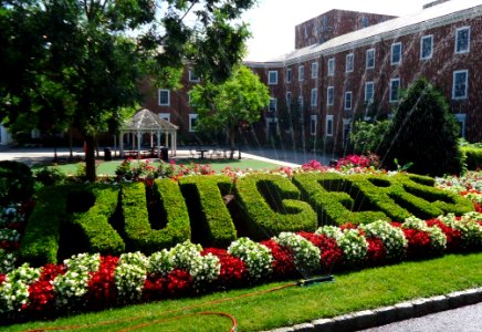 Rutgers spelled out in hedge on College Ave campus New Brunswick NJ photo