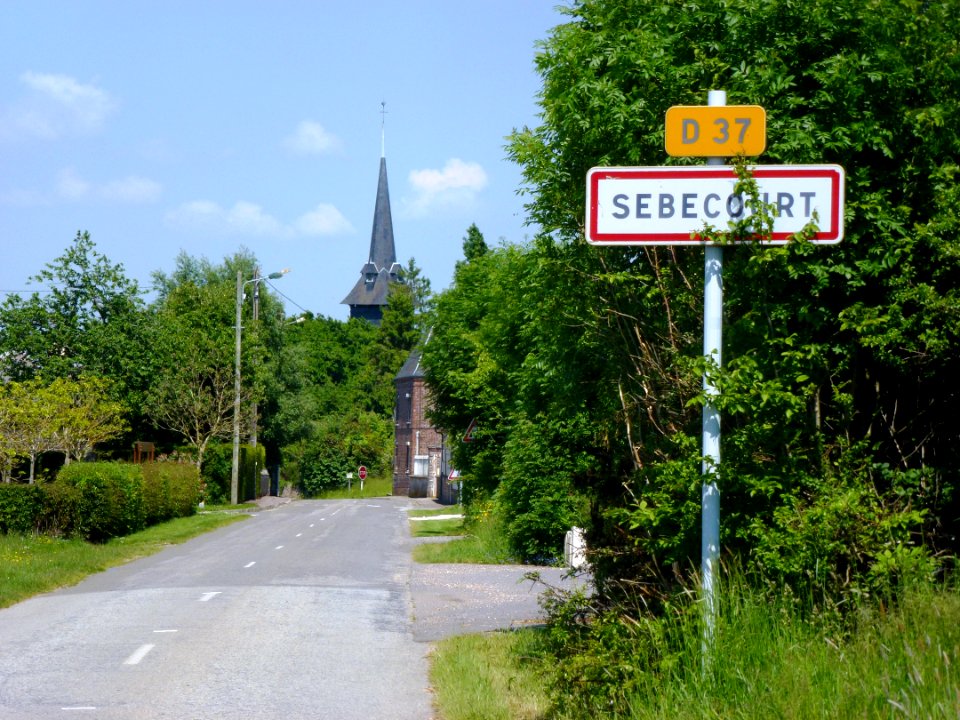 Sébécourt (Eure, Fr) city limit sign