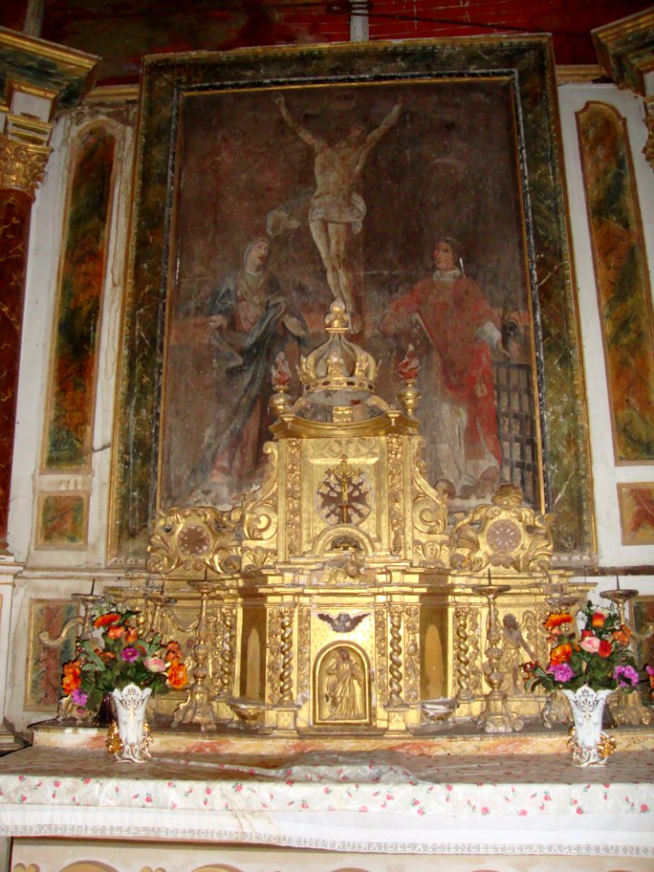 Sérée (Bentayou-Sérée, Pyr-Atl, Fr) retable de l'église à restaurer