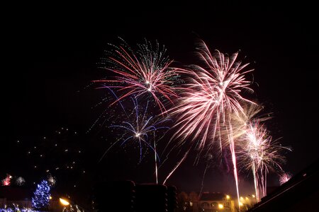 New year's day firecrackers new year's wishes photo