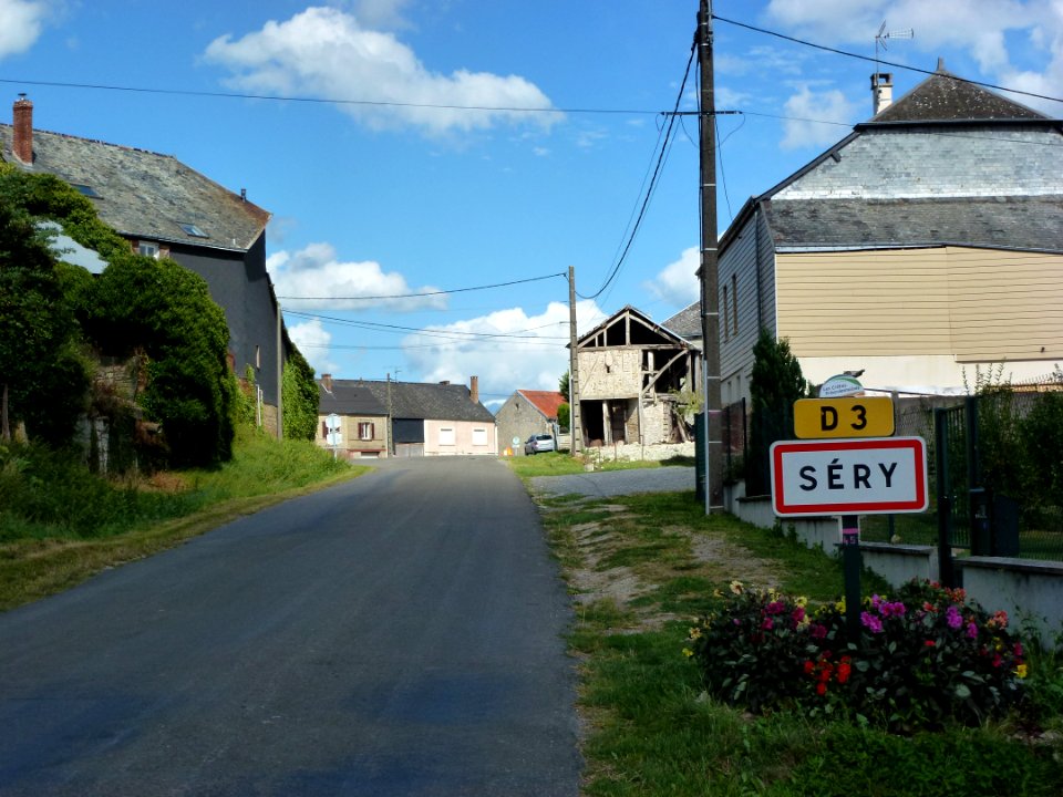 Séry (Ardennes) city limit sign Séry