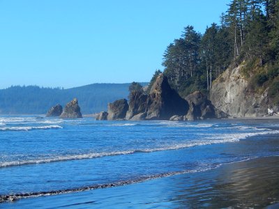 Ruby Beach rocks and waves photo