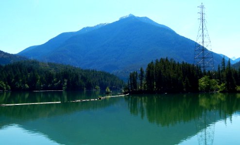 Ruby Mountain refected in Diablo Lake photo