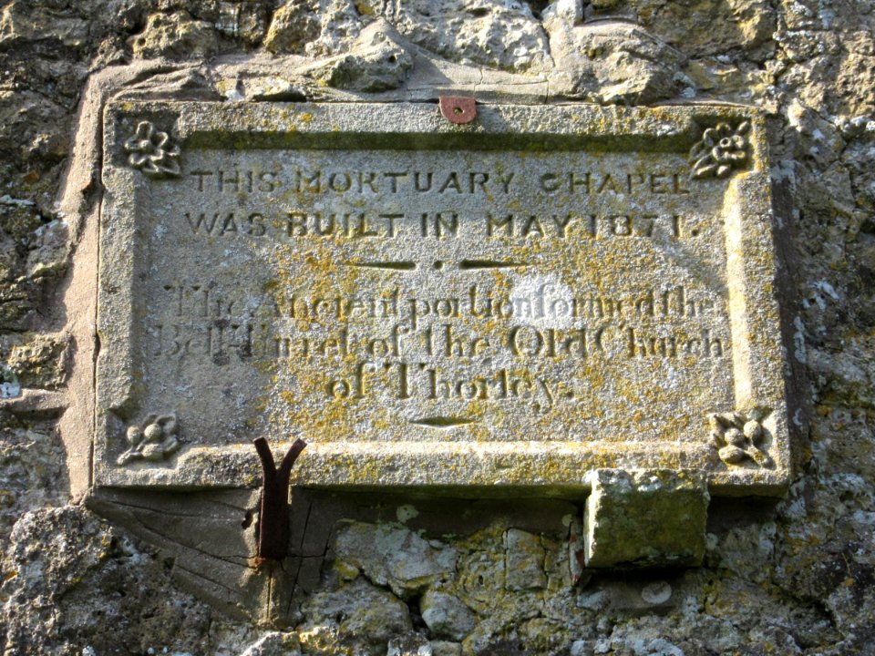 Ruins of Old St Swithun's Church, Thorley Road, Thorley (May 2016) (Datestone)