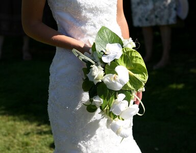 Bride bouquet wedding dress