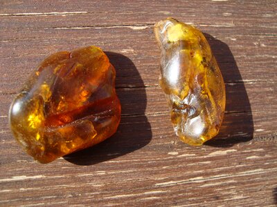 Amber crystals stones