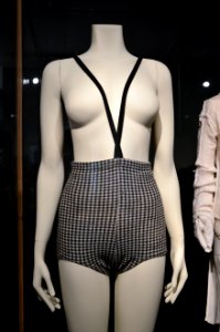 Rudi Gernreich 1964 wool monokini, exhibited at 'The Vulgar' at Modemuseum Hasselt 2018