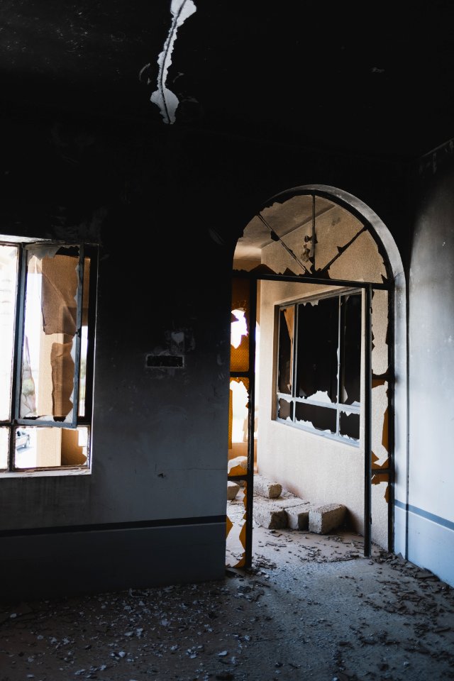 Ruins of homes and other buildings in April of 2019 in Shingal city center 29