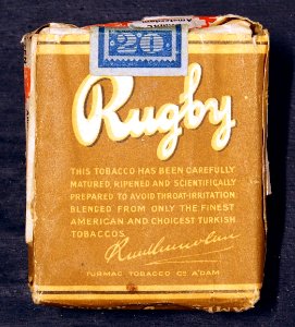 Rugby cigarettes backside, Turmac tobacco co, Amsterdam