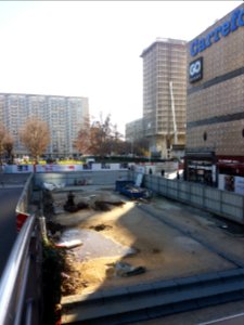 Rue du Docteur Bouchut - Chantier du centre commercial et ancienne tour EDF