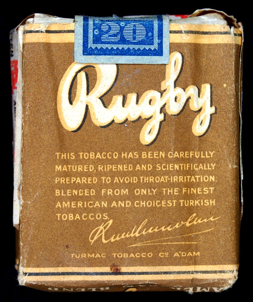 Rugby cigarettes pack, back