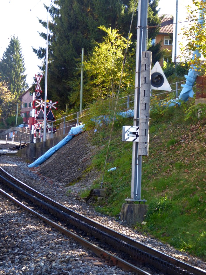 Ruckhalde - Übergang von Zahnstangenabschnitt zu Strassenbahnbereich