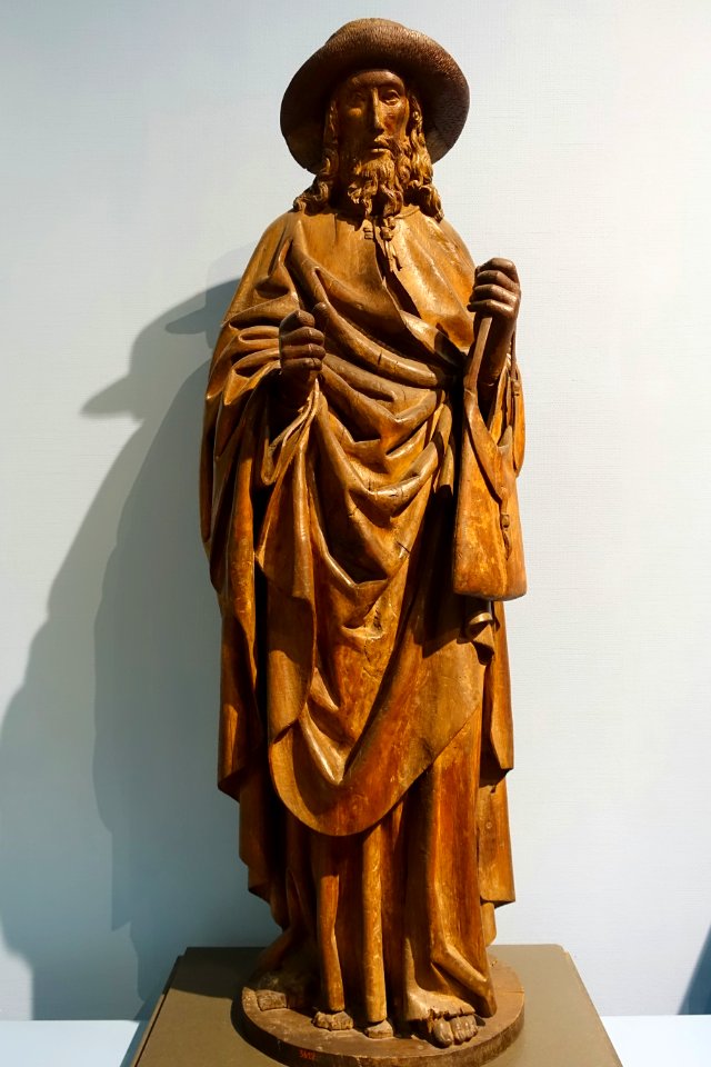 Saint James the Greater as a pilgrim, Brabant, Brussels, 1450-1500, oak with traces of polychrome - Cinquantenaire Museum - Brussels, Belgium - DSC08618
