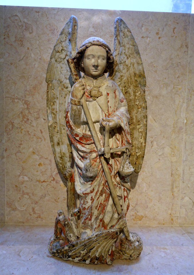 Saint Michael, from the Igreja de S. Salvador, by Joao Afonso, 15th century - Museu Nacional de Machado de Castro - Coimbra, Portugal -DSC09905