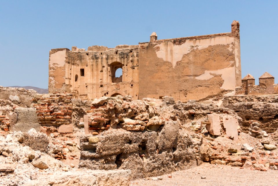 Ruined wall, Alcazaba, Almeria, Spain
