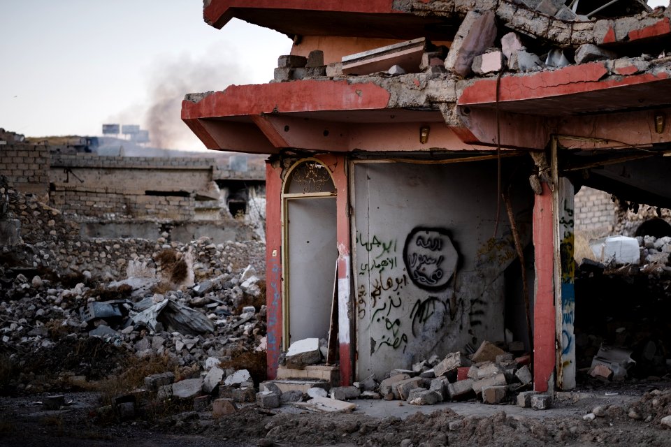 RuIslamic State graffiti in the ruins of Sinjar in July of 2019, following war with the Islamic State 14