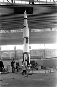 Ruimtevaarttentoonstelling Maanvaart 1969 in RAI. Voorbereidingen, schaalmodel, Bestanddeelnr 922-8476