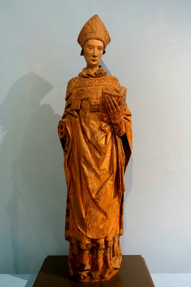 Saint Lambert of Maastricht (perhaps), Liege, c. 1510-1520, oak, walnut, polychrome - Cinquantenaire Museum - Brussels, Belgium - DSC08621