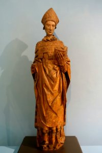 Saint Lambert of Maastricht (perhaps), Liege, c. 1510-1520, oak, walnut, polychrome - Cinquantenaire Museum - Brussels, Belgium - DSC08621