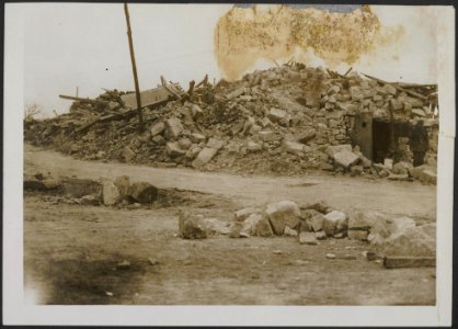 Ruins of a church blown up by the Germans, Bestanddeelnr 158-2786