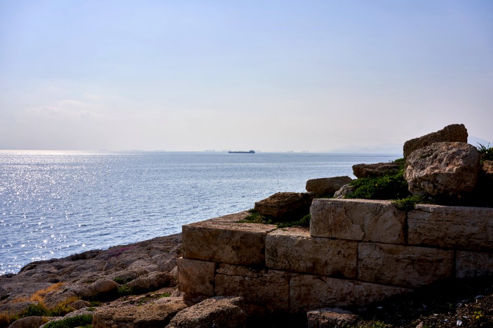 Ruins of a tower from the Walls of Conon (AktiThemistokleous, Piraeus) on 22 February 2019