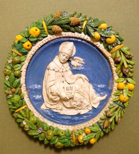 Saint Gregory by Andrea della Robbia, Florence, c. 1490, glazed terracotta - Bode-Museum - DSC02971