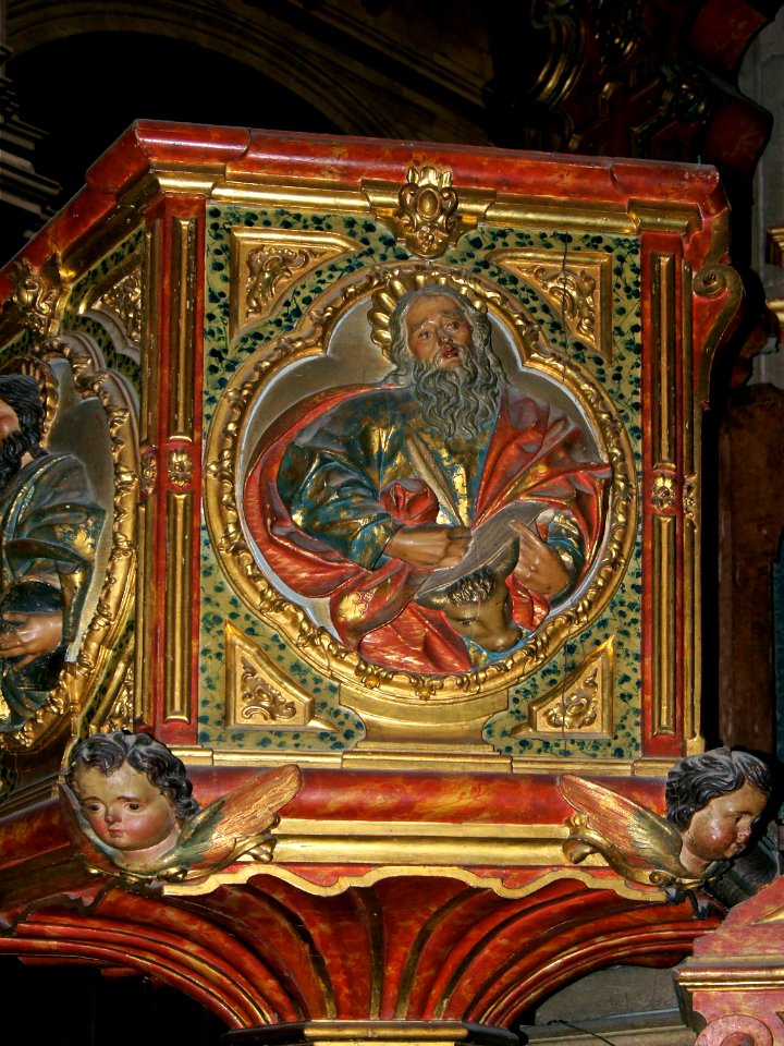 Saint Luke relief pulpit Granada Spain