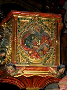 Saint Luke relief pulpit Granada Spain photo