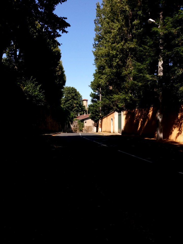 Sainte-Foy-lès-Lyon - Chemin de Fontanières - Vue sur la tour de guet Fontanières