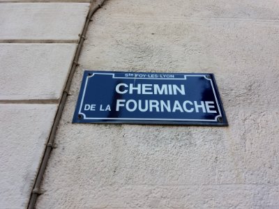 Sainte-Foy-lès-Lyon - Chemin de la Fournache - Plaque photo