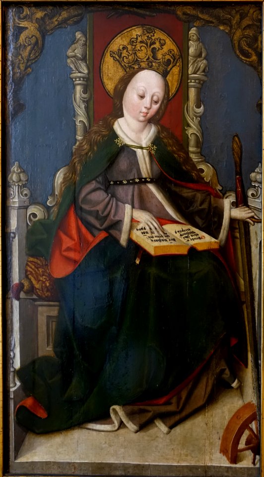 Saint Catherine, South German master, 1497, paint on wood - Mainfränkisches Museum - Würzburg, Germany - DSC05180