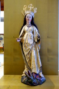 Saint Margaret, Salzburg, c. 1470, limewood, traces of original polychromy - Germanisches Nationalmuseum - Nuremberg, Germany - DSC02984