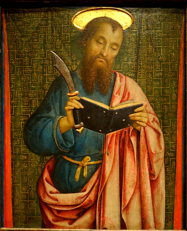 Saint Bartholomew by Pinturicchio (Bernardino di Betto), Italian, c. 1497, tempera on wood panel - Princeton University Art Museum - DSC06629