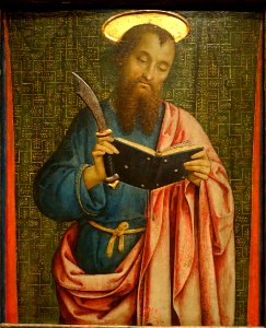 Saint Bartholomew by Pinturicchio (Bernardino di Betto), Italian, c. 1497, tempera on wood panel - Princeton University Art Museum - DSC06629