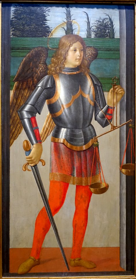 Saint Michael, attributed to Domenico Ghirlandaio, 1480-1485, tempera on wood - Portland Art Museum - Portland, Oregon - DSC09032