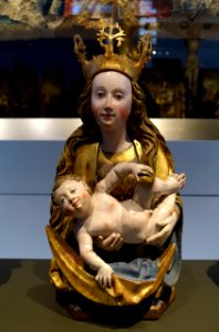 Saint Barbara, the Virgin Mary, and Saint Dorothea (Virgin Mary), from Bartholomew's Church, Anhausen, Kreis Schwabisch Hall, 1506 AD - Landesmuseum Württemberg - Stuttgart, Germany - DSC03037