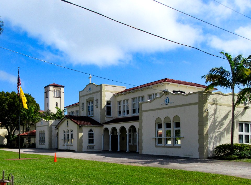 Saint Anthony's School Fort Lauderdale Florida facade from angle