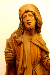 Saint James the Great, detail, by the circle of Tilman Riemenschneider, c. 1520, linden wood - Mainfränkisches Museum - Würzburg, Germany - DSC04786