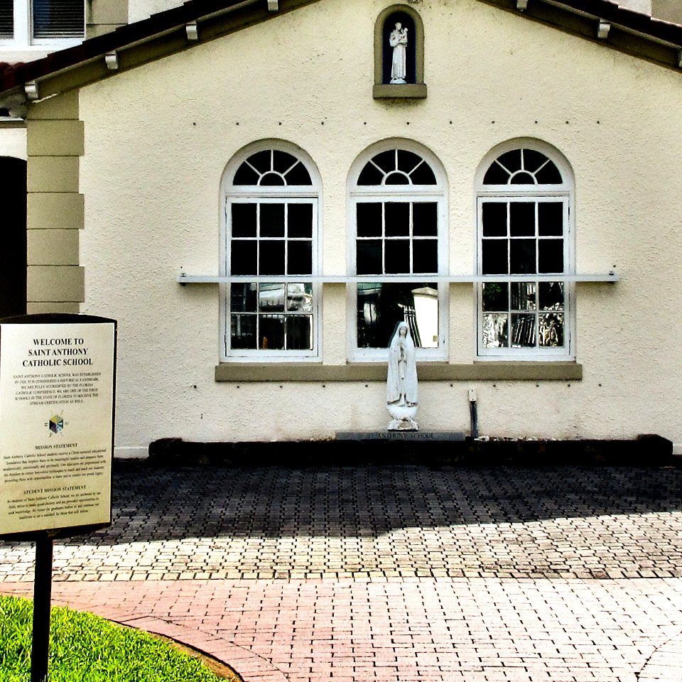 Saint Anthony's School Fort Lauderdale Florida facade with signage