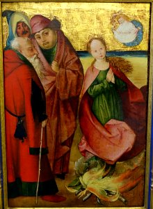 Saint Apollonia in the Fire, probably from the circle of Frueauf the Elder, Salzburg, c. 1510, painting on coniferous wood - Germanisches Nationalmuseum - Nuremberg, Germany - DSC02929