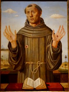 Saint Francis by Antonio Leonelli, Italian, Crevalcore, 1490s, tempera on wood panel - Princeton University Art Museum - DSC06632