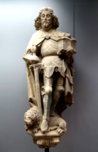 Saint Adrian, attributed to Nicolaus Gerhaert, c. 1440, stone - Cinquantenaire Museum - Brussels, Belgium - DSC08598