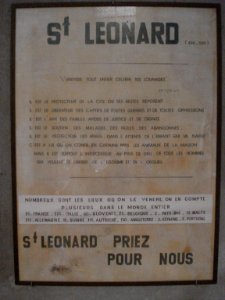Saint Leonard-de-Noblat (Haute-Vienne, Fr) panneau St.Léon