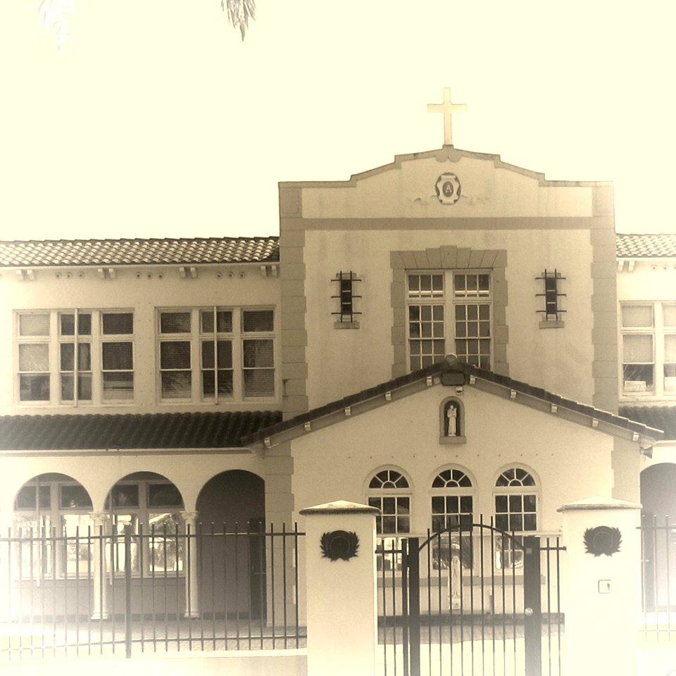 Saint Anthony's School Fort Lauderdale Florida facade detail stylized 2