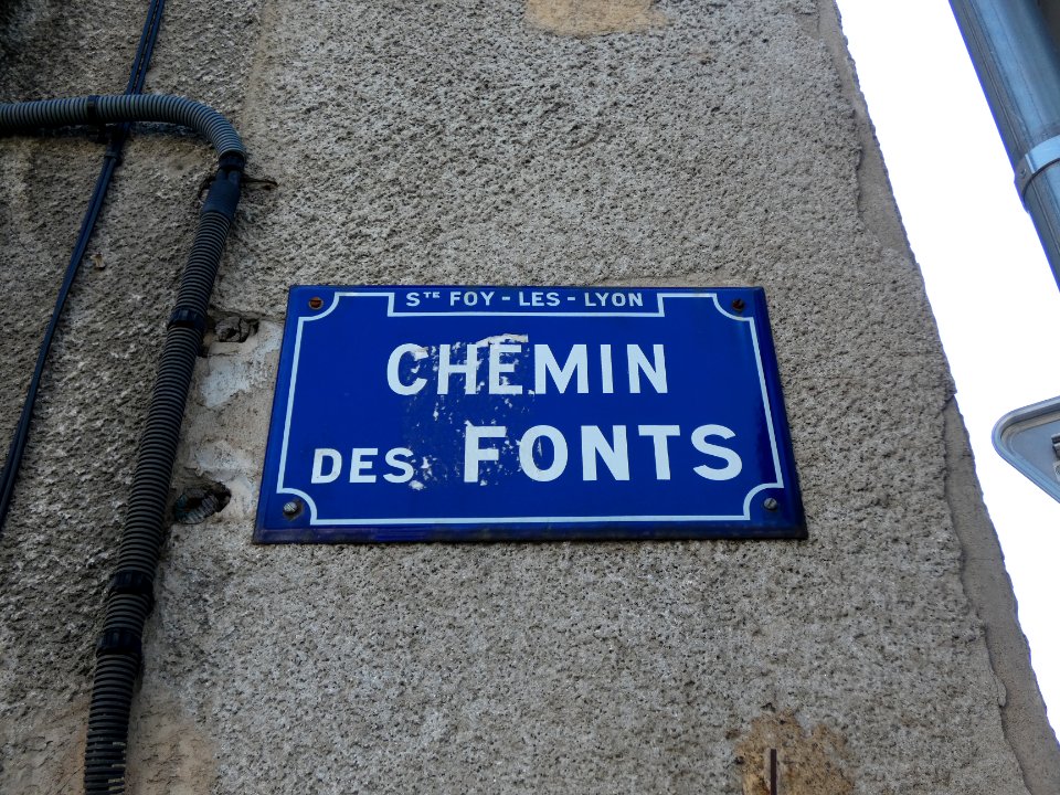 Sainte-Foy-lès-Lyon - Chemin des Fonts - Plaque