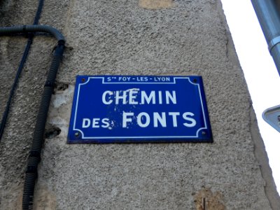 Sainte-Foy-lès-Lyon - Chemin des Fonts - Plaque photo