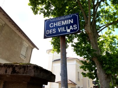 Sainte-Foy-lès-Lyon - Chemin des Villas, plaque