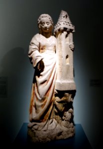 Saint Barbara, French, 1500s, stone - Middlebury College Museum of Art - Middlebury, VT - DSC08091